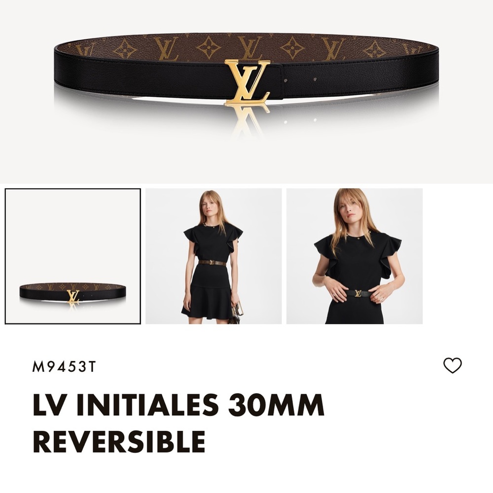 LV INITIALES 30MM REVERSIBLE BELT